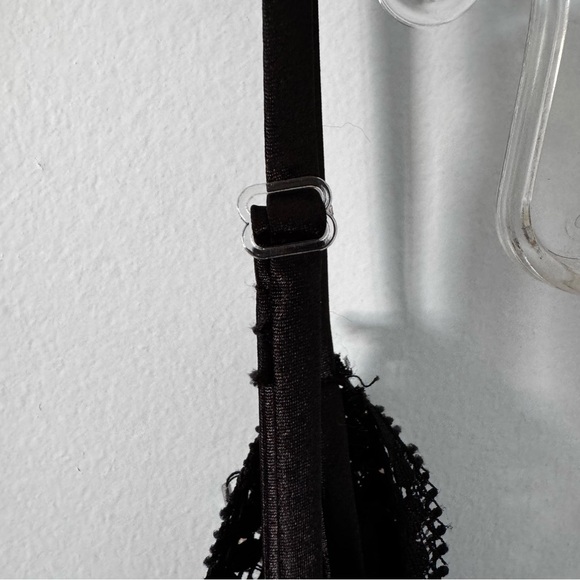 George Plus Black Satin Cami w/Lace & Sequin Trim Size 1X Babydoll Vintage Vibe - Picture 6 of 8